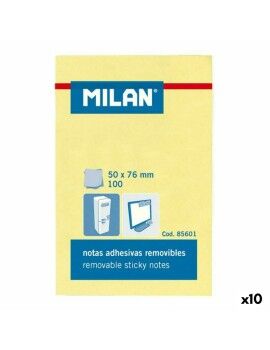 Notas Adesivas Milan Amarelo 56 x 76 mm (10 Unidades)