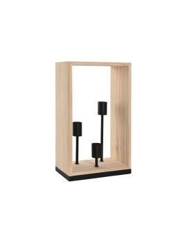 Lâmpada de mesa Home ESPRIT Castanho Preto Natural Madeira Ferro Pinheiro 50 W 220 V 30 x 16 x 50 cm