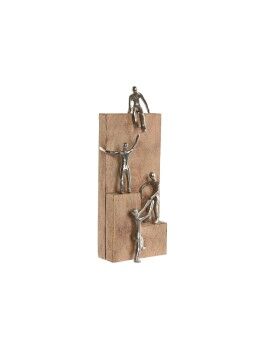 Figura Decorativa Home ESPRIT Castanho Prateado Natural 15 x 10 x 39 cm