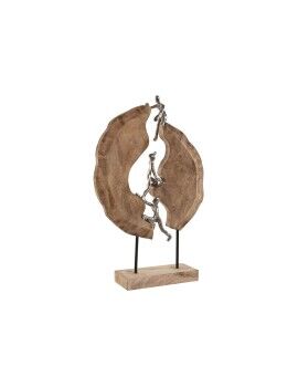 Figura Decorativa Home ESPRIT Castanho Prateado 35 x 9 x 52 cm