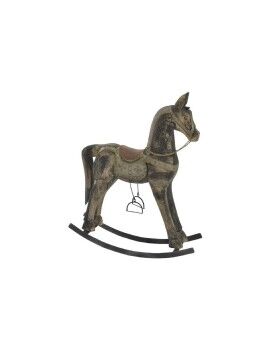 Figura Decorativa Home ESPRIT Castanho Preto Cinzento Natural Cavalo 52 x 15 x 63 cm 50 x 15 x 63 cm