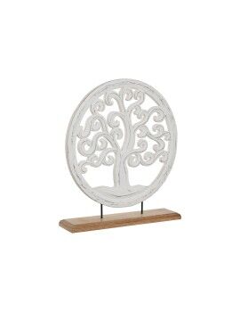 Figura Decorativa Home ESPRIT Blanco Marrón Árbol Árabe 40 x 9 x 45 cm