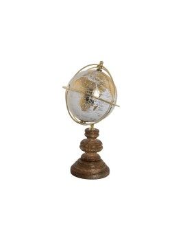 Globo Terraqueo Home ESPRIT Blanco Dorado Natural Vintage 12 x 12 x 28 cm