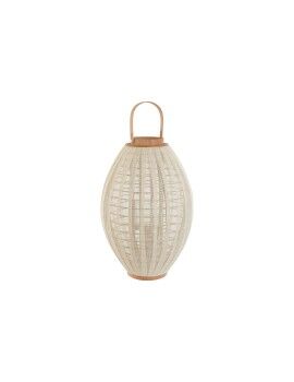 Portavelas Home ESPRIT Blanco Natural Madera Cristal 37 x 37 x 56 cm