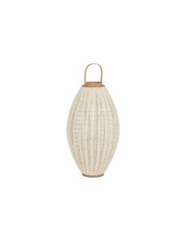 Portavelas Home ESPRIT Blanco Natural Madera Cristal 40 x 40 x 70 cm