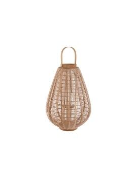 Portavelas Home ESPRIT Marrón Natural Madera Cristal 38 x 38 x 56 cm