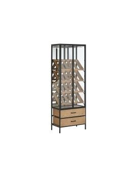 Botellero Home ESPRIT Negro Natural Madera Metal 60 x 33 x 169 cm