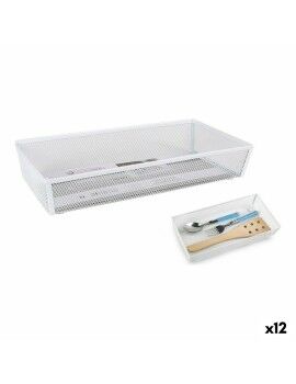 Organizador de Talheres Confortime Metal Branco 30 x 15,24 x 5,2 cm (12 Unidades)