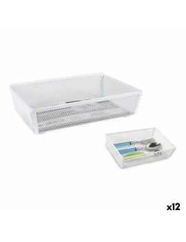 Organizador de Talheres Confortime Metal Branco 21,8 x 15,24 x 5,2 cm (12 Unidades)