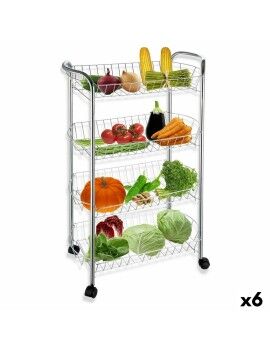 Carrinho de Vegetais Confortime 4 Prateleiras Metal 51 x 27 x 84 cm (6 Unidades)