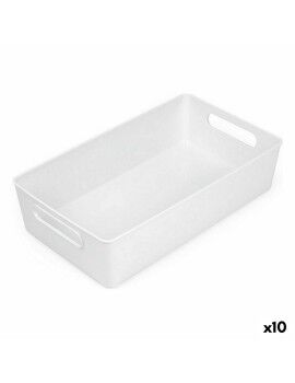 Cesta Multiusos Confortime Branco 38 x 22 x 9,5 cm (10 Unidades)