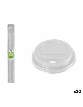 Conjunto de tampas para copos Algon Café 100 Peças 200 ml (20 Unidades)