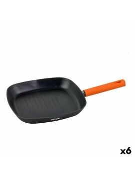 Frigideira Assadora Quttin Gastro Preto Laranja 47 x 29,7 x 4 cm (6 Unidades)