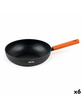 Frigideira Wok Quttin Gastro Preto Laranja 47 x 29 x 8 cm (6 Unidades)