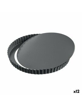 Molde Desmontable Quttin Negro Acero al carbono 32 x 2,8 cm (12 Unidades)