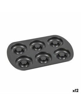 Molde para Horno Quttin Rosquillas Acero al carbono Negro 32 x 21 x 2,3 cm (12 Unidades)