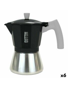 Cafetera Italiana Quttin 9 Tazas Aluminio Acero 450 ml (6 Unidades)