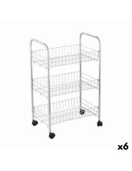 Carrinho de Vegetais Confortime Prateado Metal 40 x 26 x 62 cm (6 Unidades)