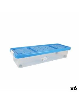 Caja de Almacenaje con Tapa Tontarelli Plástico Azul Transparente 24 L Ruedas 79 x 28,7 x 16,8 cm...