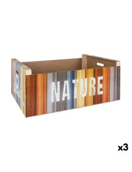 Caixa de Armazenagem Confortime Nature Madeira Multicolor 58 x 39 x 21 cm (3 Unidades)