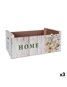 Caixa de Armazenagem Confortime Sweet Home Multicolor Madeira Bloemen 58 x 39 x 21 cm (3 Unidades)