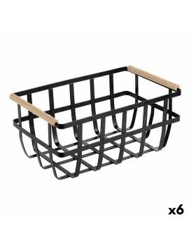 Cesta Multiusos Confortime Negro 36 x 22 x 15,5 cm (6 Unidades)