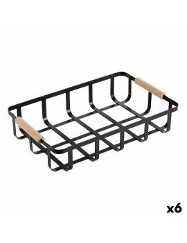 Cesta Multiusos Confortime Negro 36 x 24,3 x 8 cm (6 Unidades)