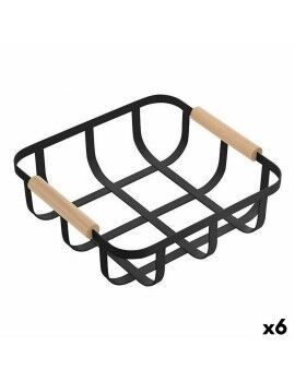 Cesta Multiusos Confortime Negro 23 x 23 x 8 cm (6 Unidades)