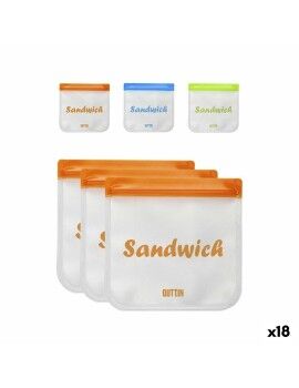 Saco Reutilizável para Alimentos Quttin 3 Peças 17 x 17 cm (18 Unidades)