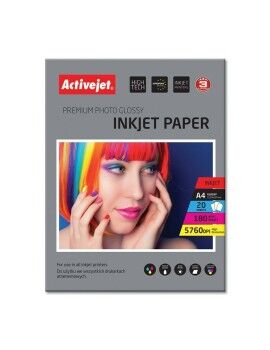 Papel Fotográfico Brilhante Activejet AP4-180G20 A4 20 Folhas 21 x 29,7 cm