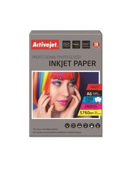 Papel Fotográfico Brillante Activejet AP6-260GR200 A6 200 Hojas