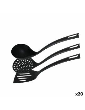 Juego de Utensilios de Cocina Quttin   Nailon Negro 3 Piezas (20 Unidades)