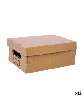 Caixa de Armazenagem com Tampa Confortime Cartão 30 x 22,5 x 12,5 cm (12 Unidades)