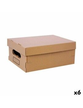 Caixa de Armazenagem com Tampa Confortime Cartão 36,5 x 28,5 x 16,5 cm (6 Unidades)