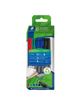 Conjunto de Canetas de Feltro Staedtler Lumocolor Permanent 6 Peças Multicolor 0,6 mm