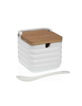 Açucareiro Versa Branco Cerâmica Bambu Dolomite 8,3 x 8,3 x 8,3 cm