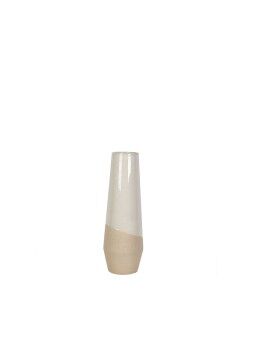 Vaso Romimex Branco Bege Cerâmica 12 x 30 x 12 cm