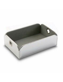 Tabuleiro de Bolso Versa Prata Polipele Metal (13 x 6,5 x 20 cm)