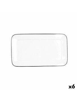 bandeja de aperitivos Quid Gastro Branco Cerâmica 31 x 18 cm (6 Unidades)