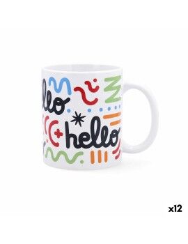 Kop Quid Hello Banda desenhada Multicolor Cerâmica 330 ml (12 Unidades)