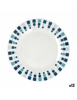 Plato Llano Quid Simetric Azul Cerámica 23 cm (12 Unidades)