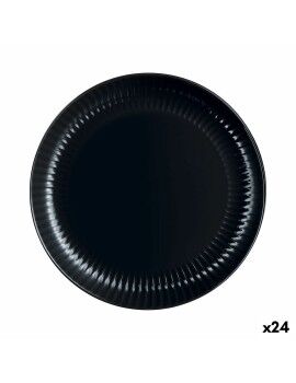 Prato de Jantar Luminarc Cottage Preto Vidro 25 cm (24 Unidades)