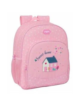 Mochila Escolar Glow Lab Sweet home Cor de Rosa 32 X 38 X 12 cm