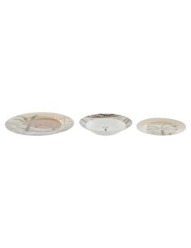 Set de Vajilla Home ESPRIT Beige Multicolor Porcelana 18 Piezas 27 x 27 x 2 cm