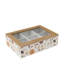 Caja para Infusiones Versa Pétalos Madera 17 x 7 x 24 cm