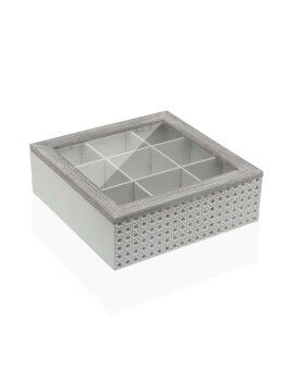 Caja para Infusiones Versa Blanco Madera MDF 24 x 8 x 17 cm