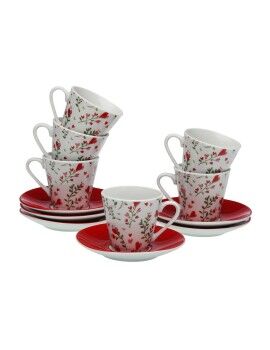 Conjunto de Chávenas de Café Versa Corações 6 Unidades Porcelana