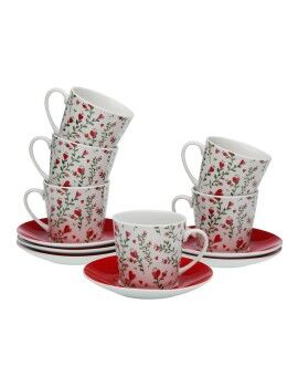 Juego de Tazas de Café Versa Corazones 6 Unidades Porcelana