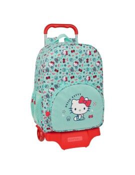 Mochila Escolar com Rodas Hello Kitty Sea lovers Turquesa 33 x 42 x 14 cm