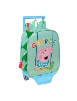 Mochila Escolar com Rodas Peppa Pig Verde 22 x 27 x 10 cm